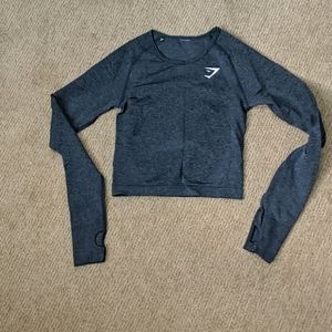 Gymshark Seamless Long Sleeve Crop Top Charcoal